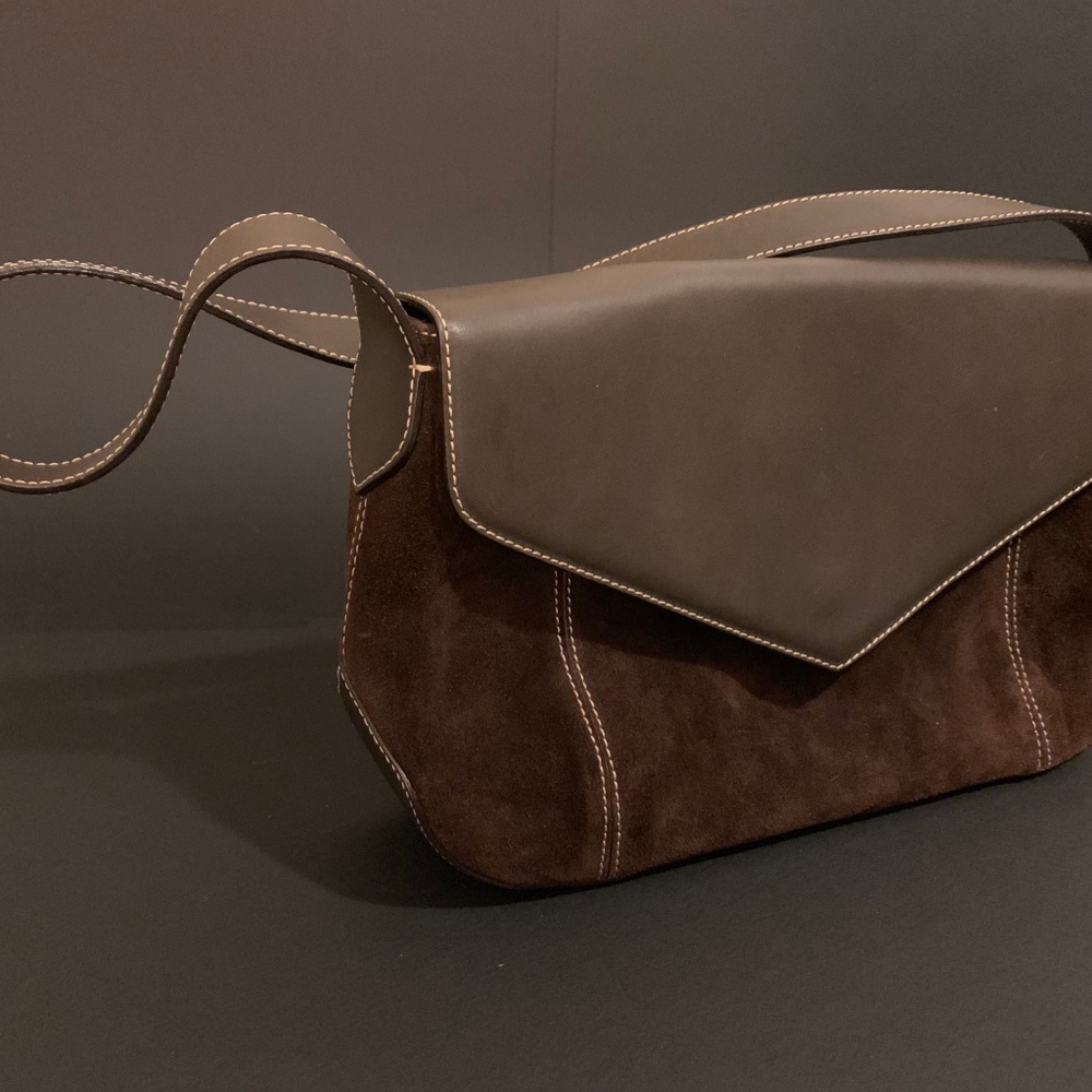Paolo Bianchi Satchel brown suede & leather - Picture 8 of 8